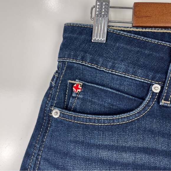 Hudson Jeans Ruby Cuffed Jean Shorts Dark Wash Denim Flap Pockets Size 30 - Picture 3 of 7